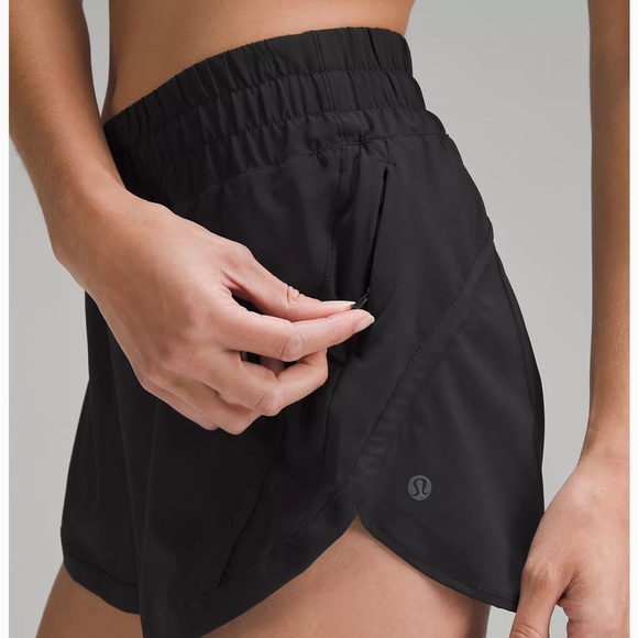 Black Lululemon Track That HR 3” Shorts EUC - Picture 2 of 2